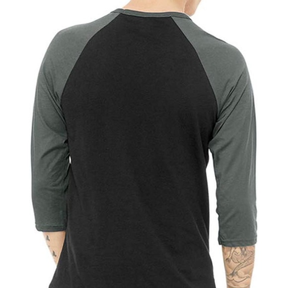 Canvas Mens 3/4 Sleeve Baseball T-Shirt (M) (Black/White) - Picture 5 of 5